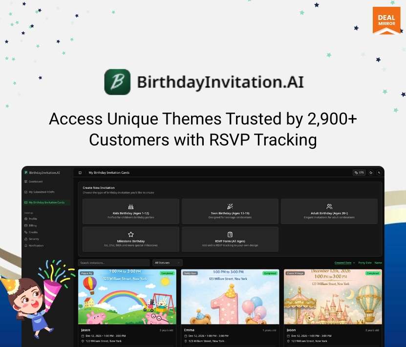 BirthdayInvitation.AI: AI Birthday Invitation Generator with Online RSVP