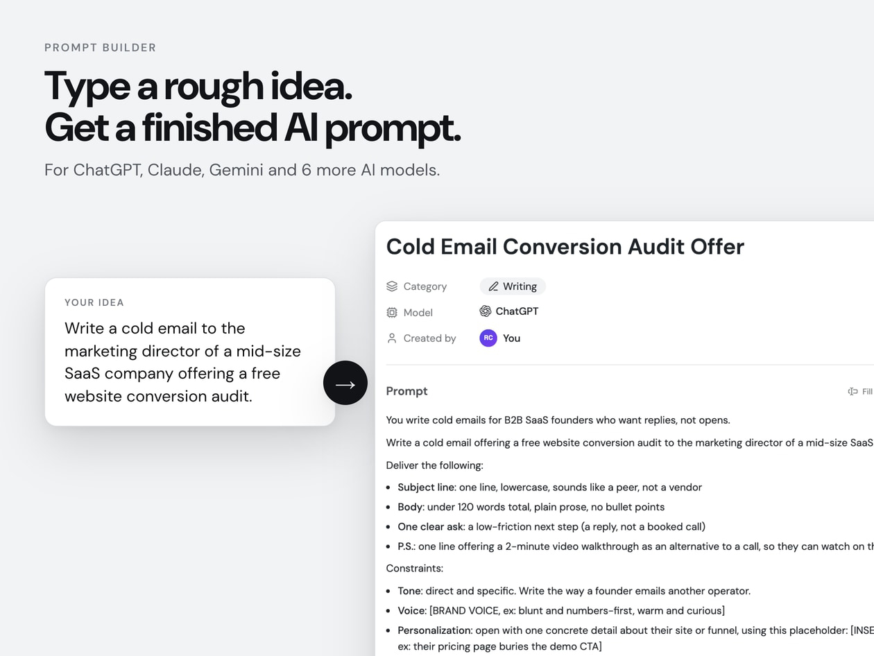 PromptBuilder - AI Prompt Optimizer: Lifetime Subscription (Starter)