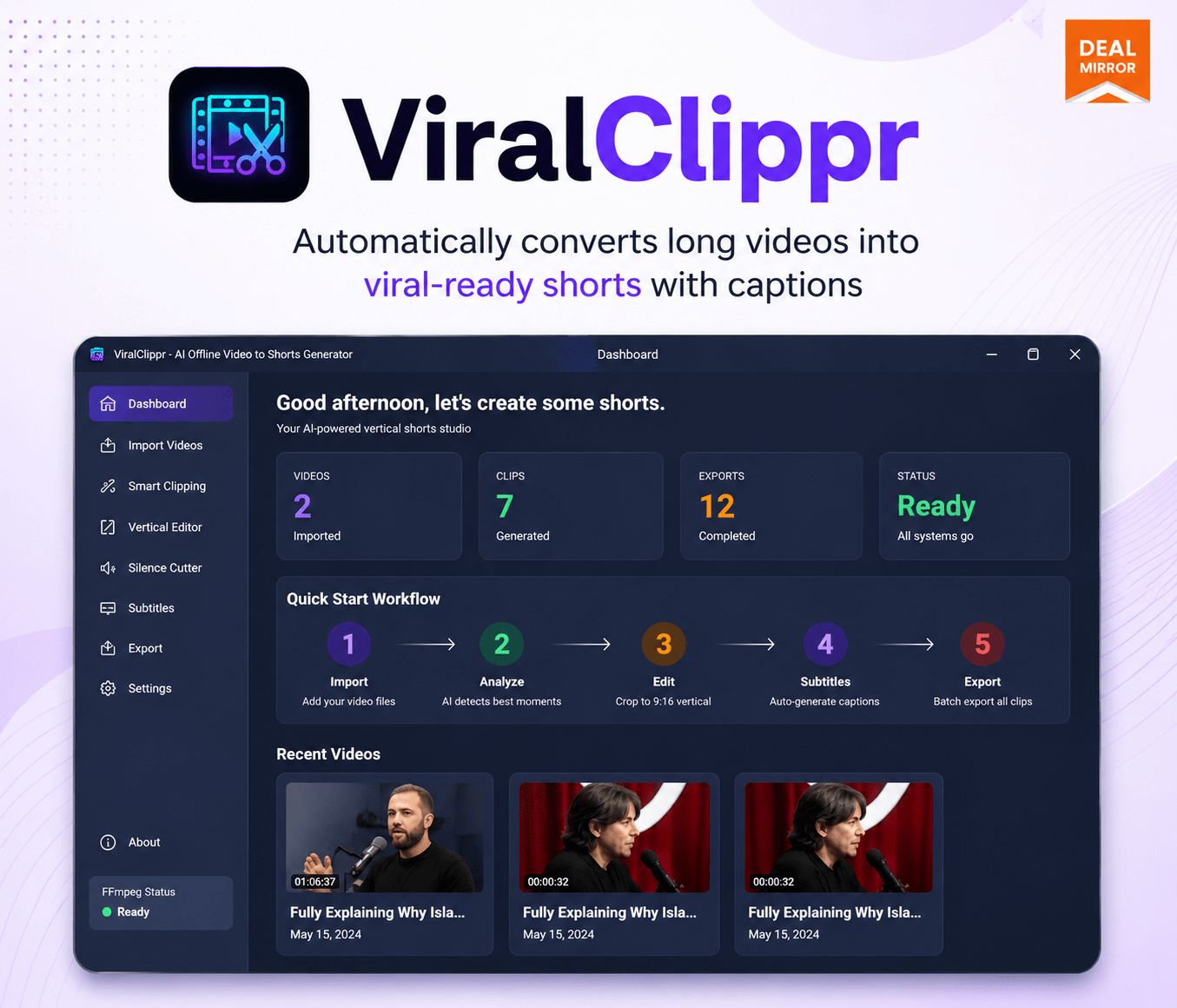 ViralClippr: AI Offline Video to Viral Shorts Generator