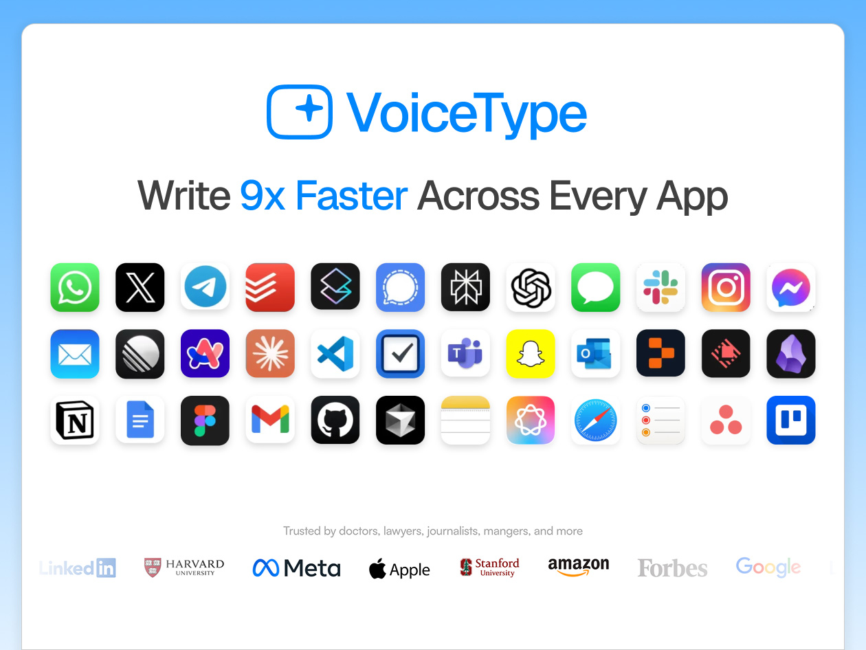 VoiceType AI Voice-to-Text: Lifetime Subscription (Unlimited Words/Month)